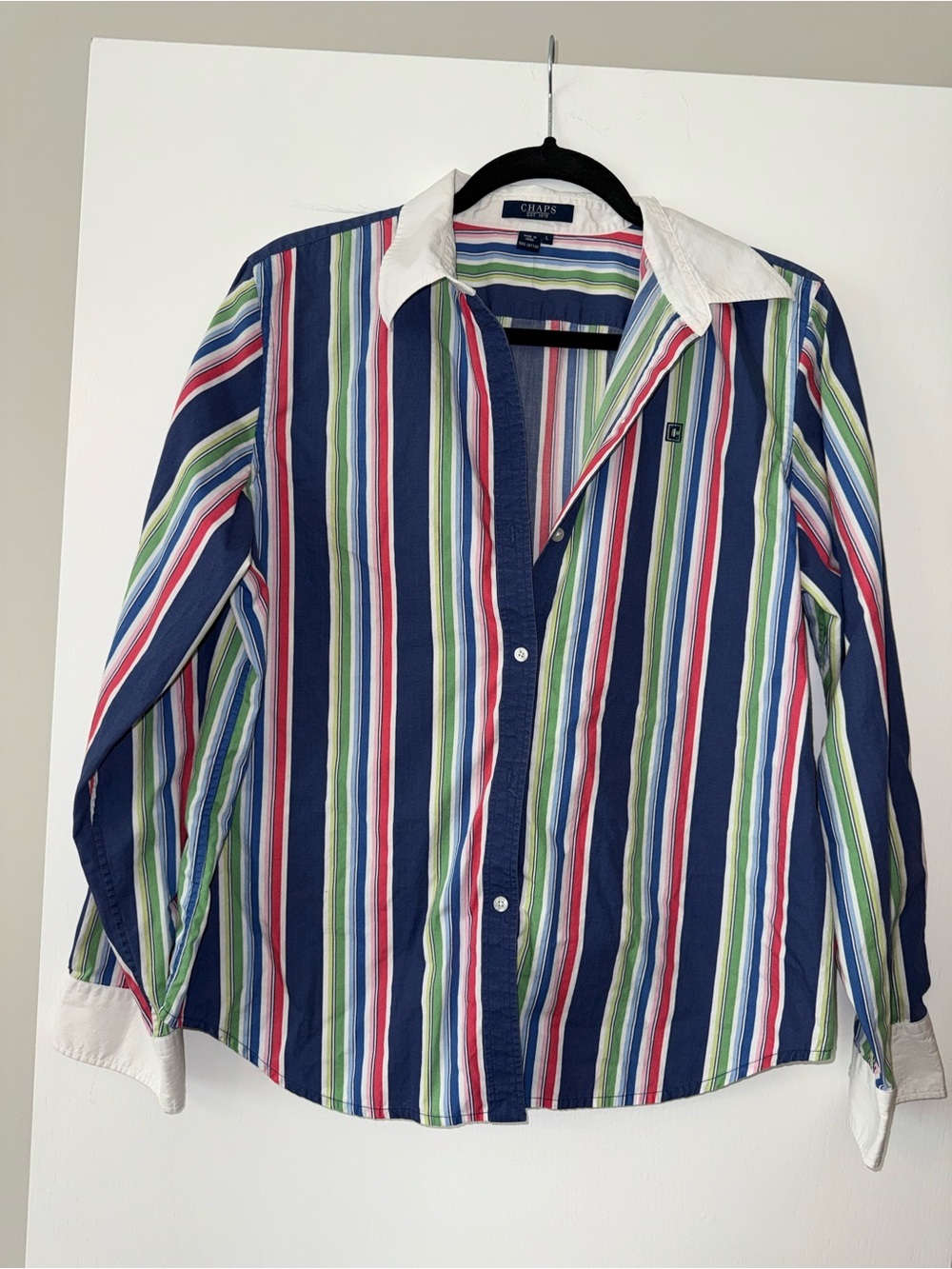 Vintage Chaps Multi-Stripe Button-Up Shirt